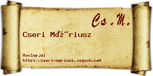 Cseri Máriusz névjegykártya
